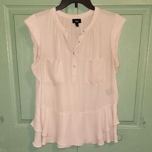 Apt. 9 Pink Ruffled Cap Sleeve Blouse